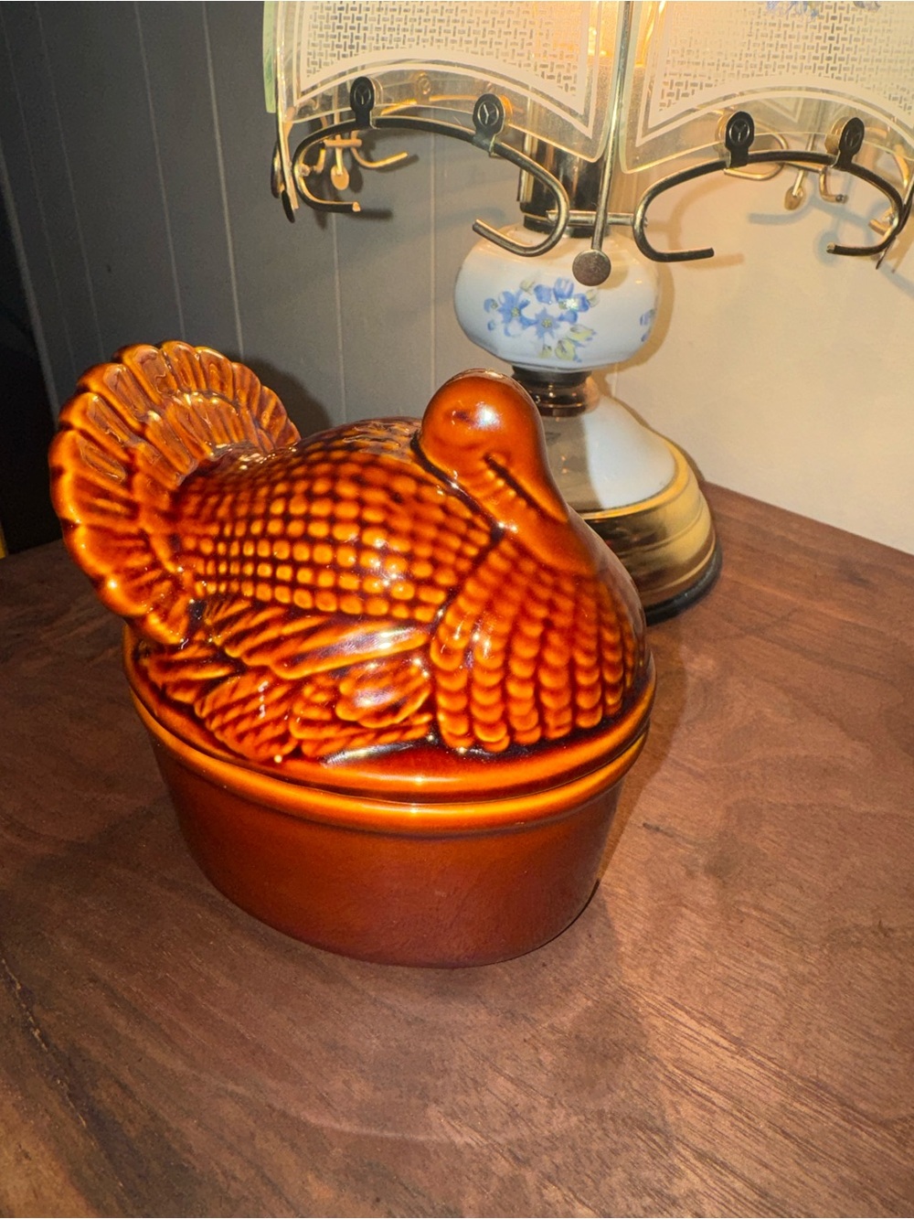 Cost Plus World Market Glazed Brown Turkey Covered Casserole
